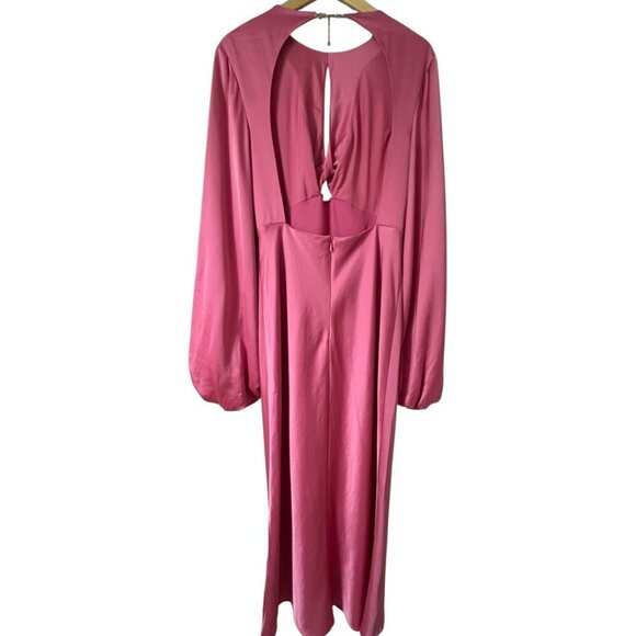 Significant Other Demi Pink Satin Open Back Midi Gown Dress 10 Evening Cocktail - Picture 7 of 13